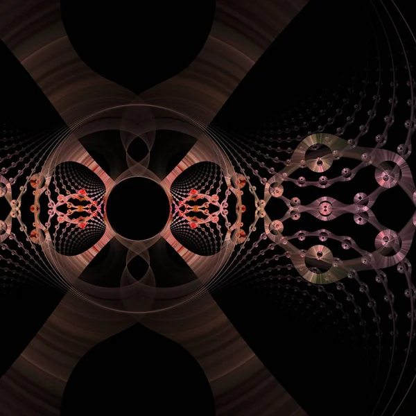 Psikedelik desen geometrik çizgiler beyaz arkaplanda dijital fraktal resim