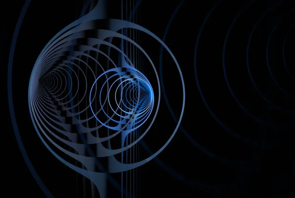 Diseño Abstracto Espirales Fractales Azules Luces — Foto de Stock