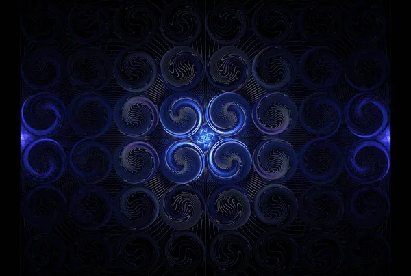 Siyah arkaplanda çoklu girdap deseni dijital fraktal resim