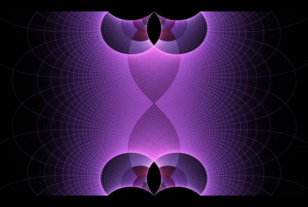 Геометрична Лінія Різьбового Цифрового Фрактального Зображення Чорному Фоні — стокове фото