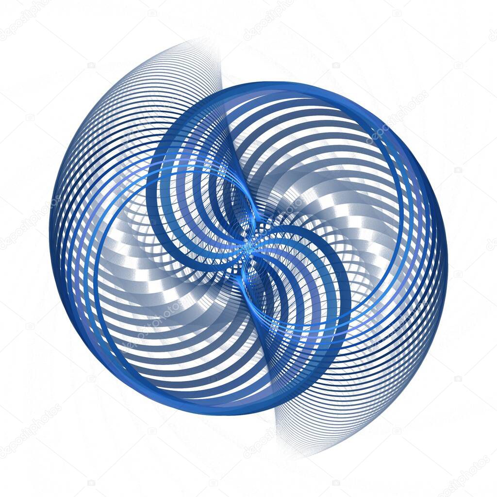 intricate ripple fan inverse design, abstract background, 3D illustration