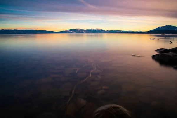 Coucher Soleil Paisible Sur Lac Tahoe — Photo