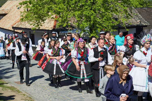 Procession Easter Holy Mass Old Village Holloko Hungary Country — Stock Photo, Image