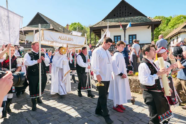 Procession Easter Holy Mass Old Village Holloko Hungary Country — Stock Photo, Image