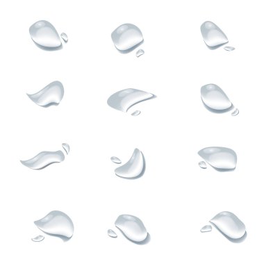 Gerçekçi su damlası vektörleri beyaz arka plan ep34 'te izole edildi