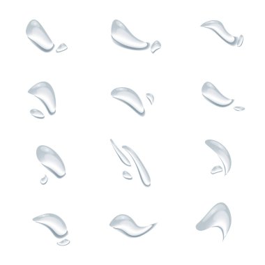 Gerçekçi su damlası vektörleri beyaz arkaplan ep35 üzerinde izole