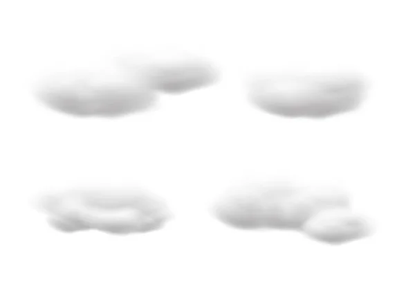 Реалистичные Векторы Белого Облака Изолированы Белом Фоне Вата Ep53 — стоковый вектор