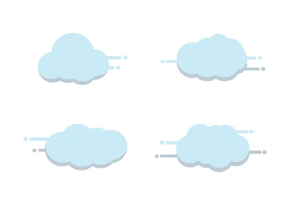 Blauer Wolkenbanner Vektor Isoliert Auf Weißem Hintergrund — Stockvektor