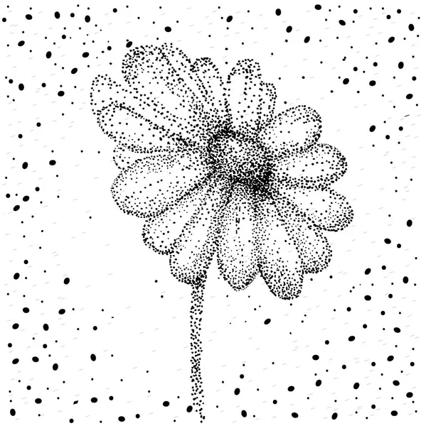 Ромашка, квітка ромашки квіткова рука намальована гравюра Векторні ілюстрації. Біла квітка на білому — стоковий вектор