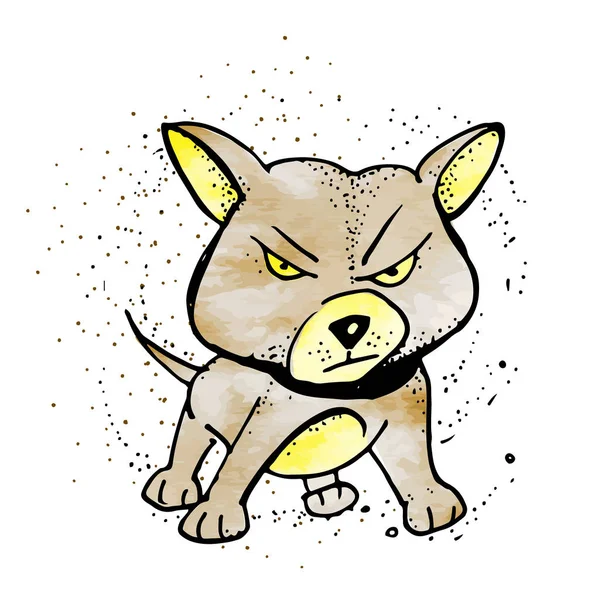 Perro ladrador de dibujos animados. Ilustración del clip vectorial — Vector de stock