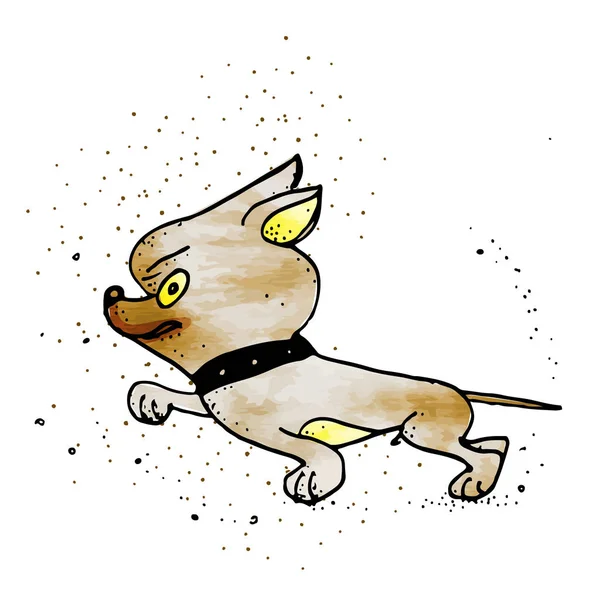 Bristling Up Angry Brown Pet Dog , Animal Emotion Cartoon Illustration -  Stock Image - Everypixel
