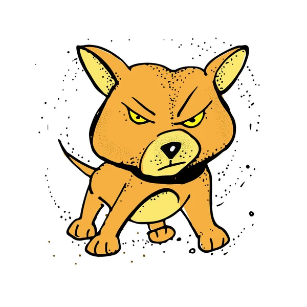 Милый мультяшный пес. сердитый пес. векторная иллюстрация. Плакат, композиция футболок , — стоковый вектор