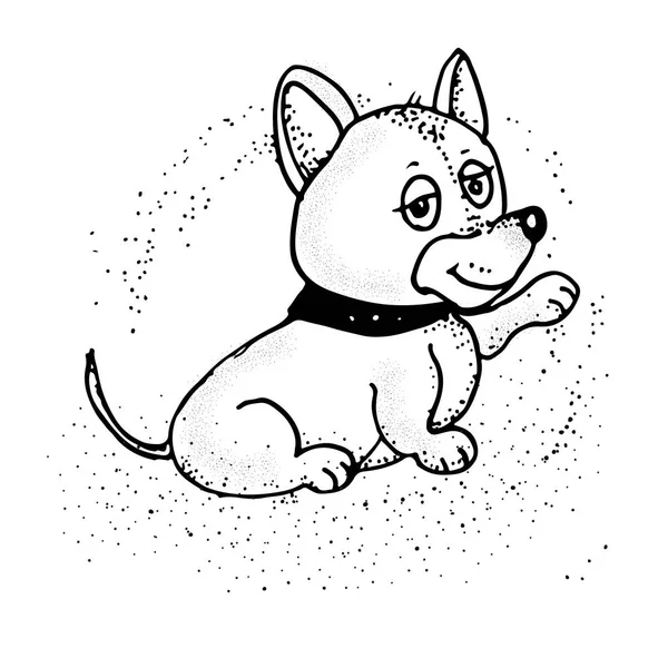 Zeichentrickwelpen. Vektorillustration. netter Hund. Emoji — Stockvektor