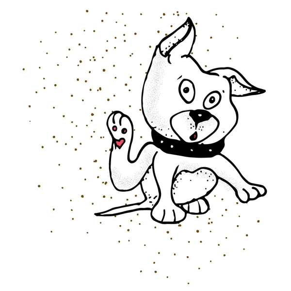 Handritad symbol för Pet Paw - Doodle Zoo Vector Hatch Ikon. — Stock vektor