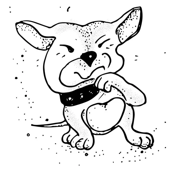 Supărat câine cățeluș. Emoji Cartoon Illustration. Izolat — Vector de stoc