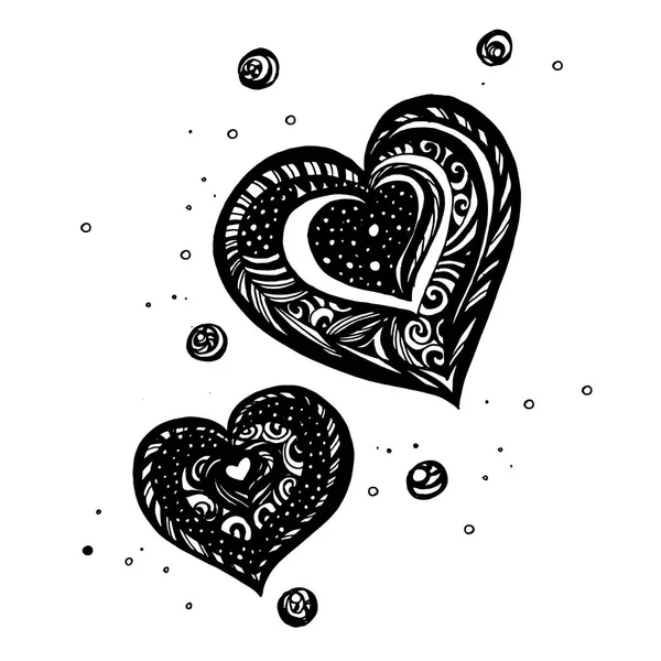 Inima cu raze Doodles pe care le puteți folosi pentru designul dvs. . — Vector de stoc