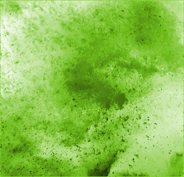 Surface aquarelle verte fraîche avec éclaboussures sur fond blanc — Image vectorielle