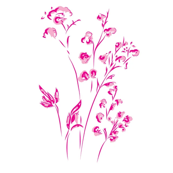 Vektorové lnu květinové botanické květin. Divoký jarní listové wildflower izolované. — Stockový vektor
