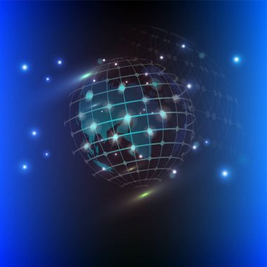 Disko topu. Açık alan arka plan vektör illüstrasyon disco topu
