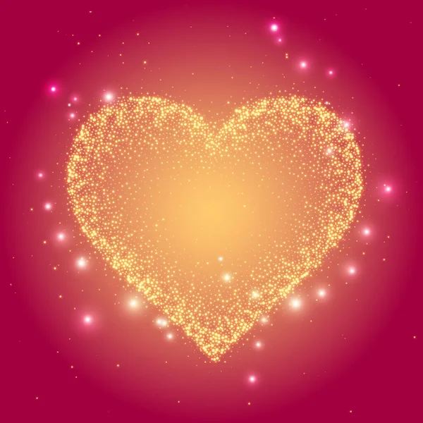 Coeur lumineux. fond abstrait. design technologie innovation concept. Élément de design pour Happy Valentines Day. Prêt pour votre conception, carte de vœux, bannière. — Image vectorielle