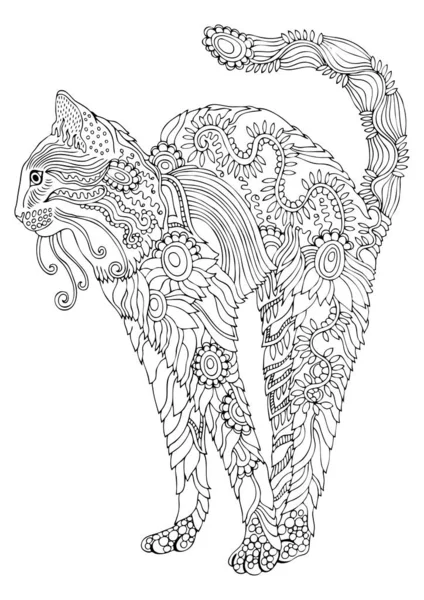 Cat and jewelry hand drawn for adult coloring book 27121712 Vector Art at  Vecteezy