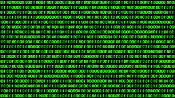 Binary Code Achtergrond Met Bewegende Cijfers Het Scherm — Stockvideo