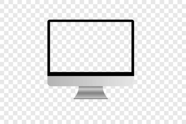 Realistic Computer Monitor Vector Object Isolated Transparent Background — Stock Vector