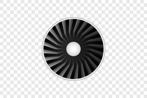 Realistic Airliner Engine Vector Object Isolated Transparent Background — 스톡 벡터