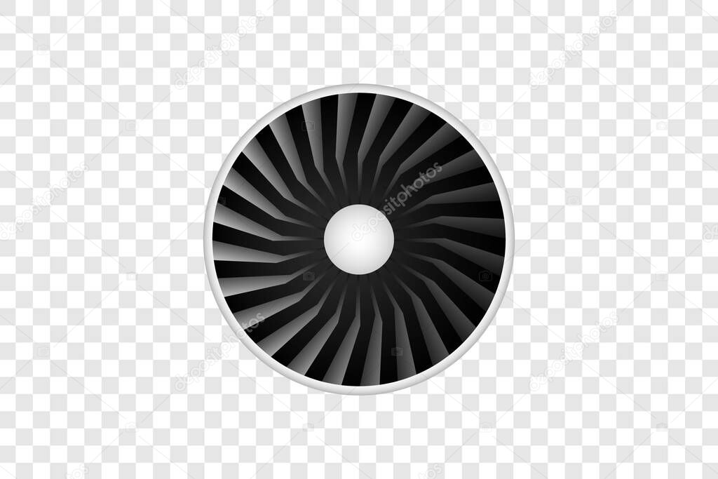 realistic airliner engine.Vector object isolated on transparent background