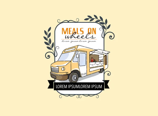 Fast food konsepti için modern yemek kamyonu tasarımı