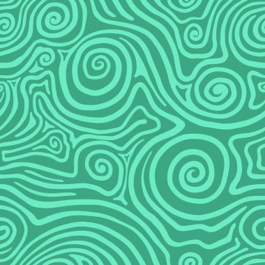 Soyut yeşil, pürüzsüz vektör, izole edilmiş organik dalgalar ve çizgiler. Arka plan, tekstil, duvar kağıtları, kartpostallar, seramik dekorasyonu için el yapımı grafikler.