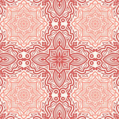 Soyut dikişsiz vektör izole edilmiş geometrik desen. Beyaz arka planda moda sanat tarzı. Arkaplan, tekstil, duvar kağıdı, kart, seramik dekorasyonu için oryantal fraktal süs