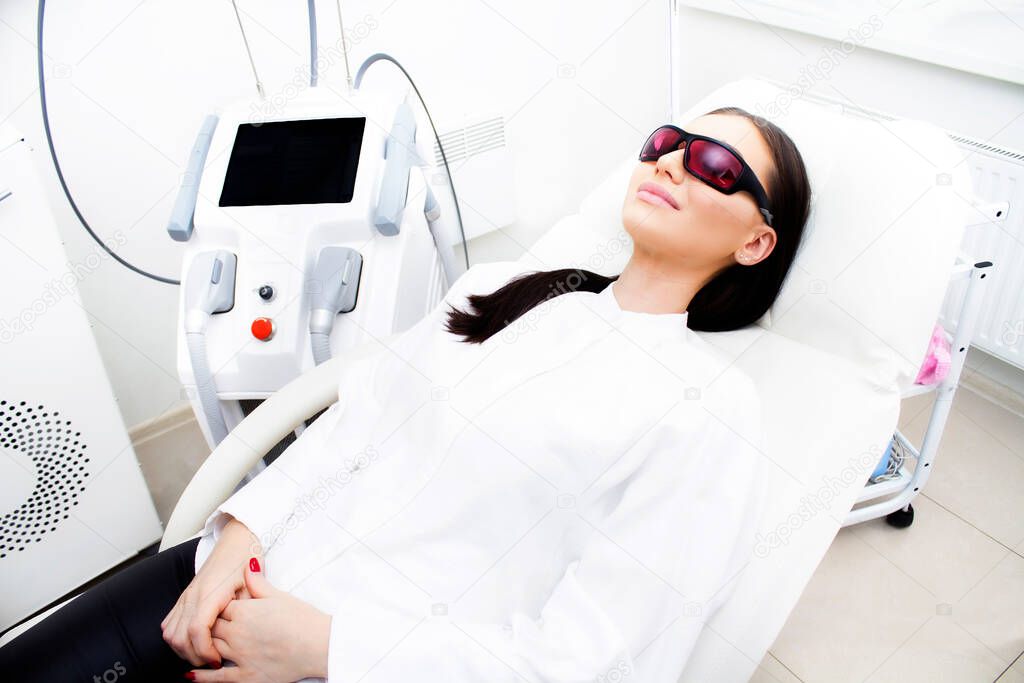 Face phototherapy treatments close up.