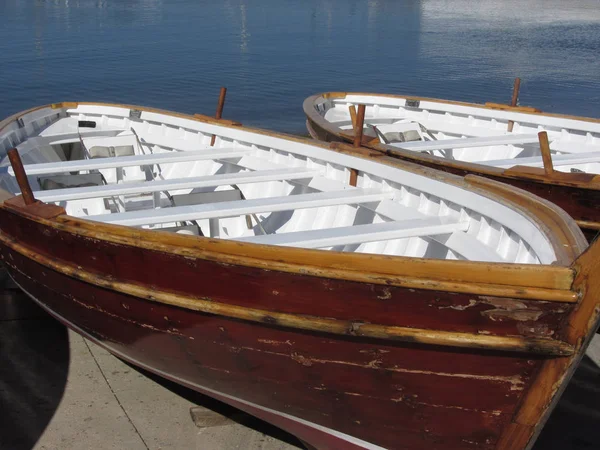Eski Vintage Ahşap Tekneler Havuz Bakım Için Stand Toskana Talya — Stok fotoğraf