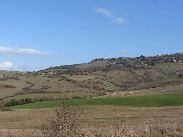 Vista Panorámica Del Paisaje Típico Toscana Invierno — Foto de Stock