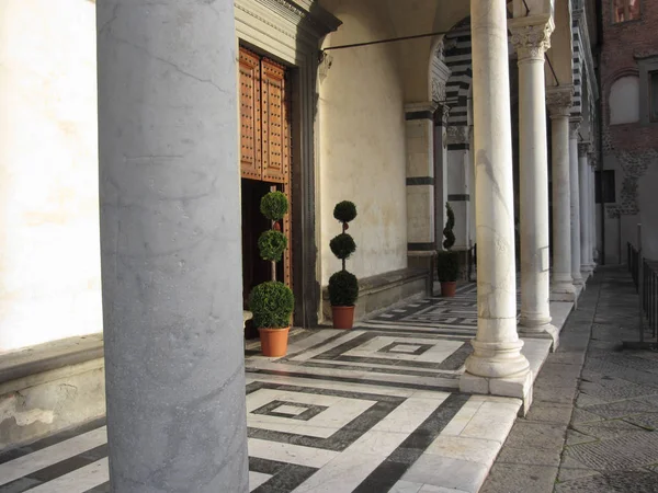 Pistoia Cathedral Saint Zeno Particular View Colonnade Tuscany Italy — Stock Photo, Image