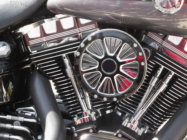 Motocicleta cromado primer plano detalle fondo —  Fotos de Stock
