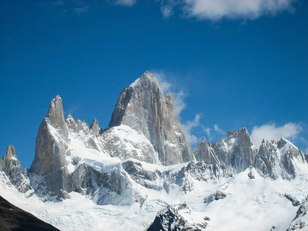 Pico Fitz Roy Desde Mirador Final Del Sendero Argentina — Foto de Stock