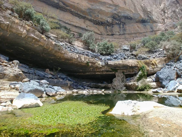 Een Oasi Berg Oman Aan Het Einde Van Engelenwandeling — Stockfoto