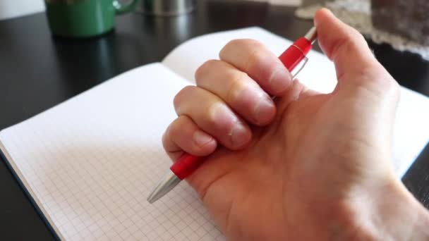 Długopis Klikając Wielokrotnie Costant Wzór Rytm Rytmiczny Sposób Wciśnięcia Przycisku — Wideo stockowe