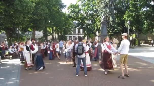 Vilnius Lithiania 2018 Traditional Dance Performed Some Lithuanian Girls Some — Stock Video