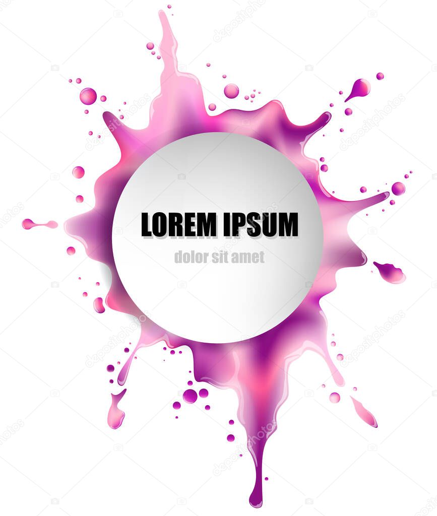 Abstract vector splash background. Business vector background. Design of purple blob on white background
