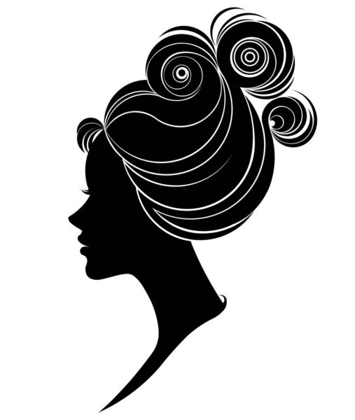 illustration vector of women silhouette icon on white background