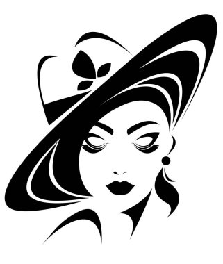 Beyaz arkaplanda kadın simgesinin illüstrasyon vektörü