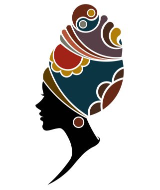 Beyaz arka planda Afrikalı kadın silueti modeller