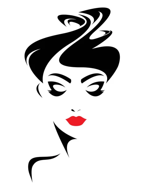 Ikona Fryzury Kobiet Logo Kobiet Twarz — Wektor stockowy
