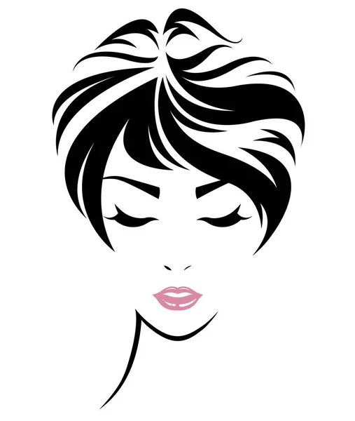 Femmes Icône Style Cheveux Logo Femmes Visage — Image vectorielle