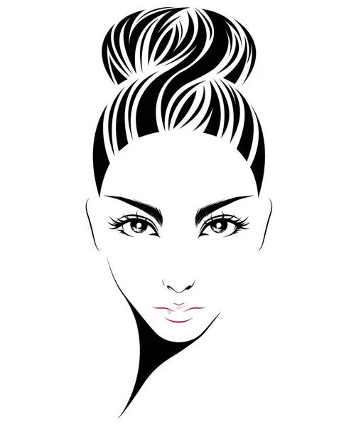 Icono Estilo Pelo Las Mujeres Logotipo Las Mujeres Sobre Fondo — Vector de stock