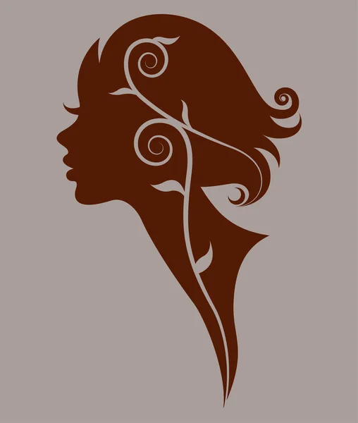 Illustration Vektor Von Frauen Silhouette Rotes Symbol — Stockvektor