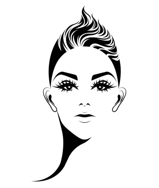 Femmes Icône Style Cheveux Courts Logo Femmes Sur Fond Blanc — Image vectorielle